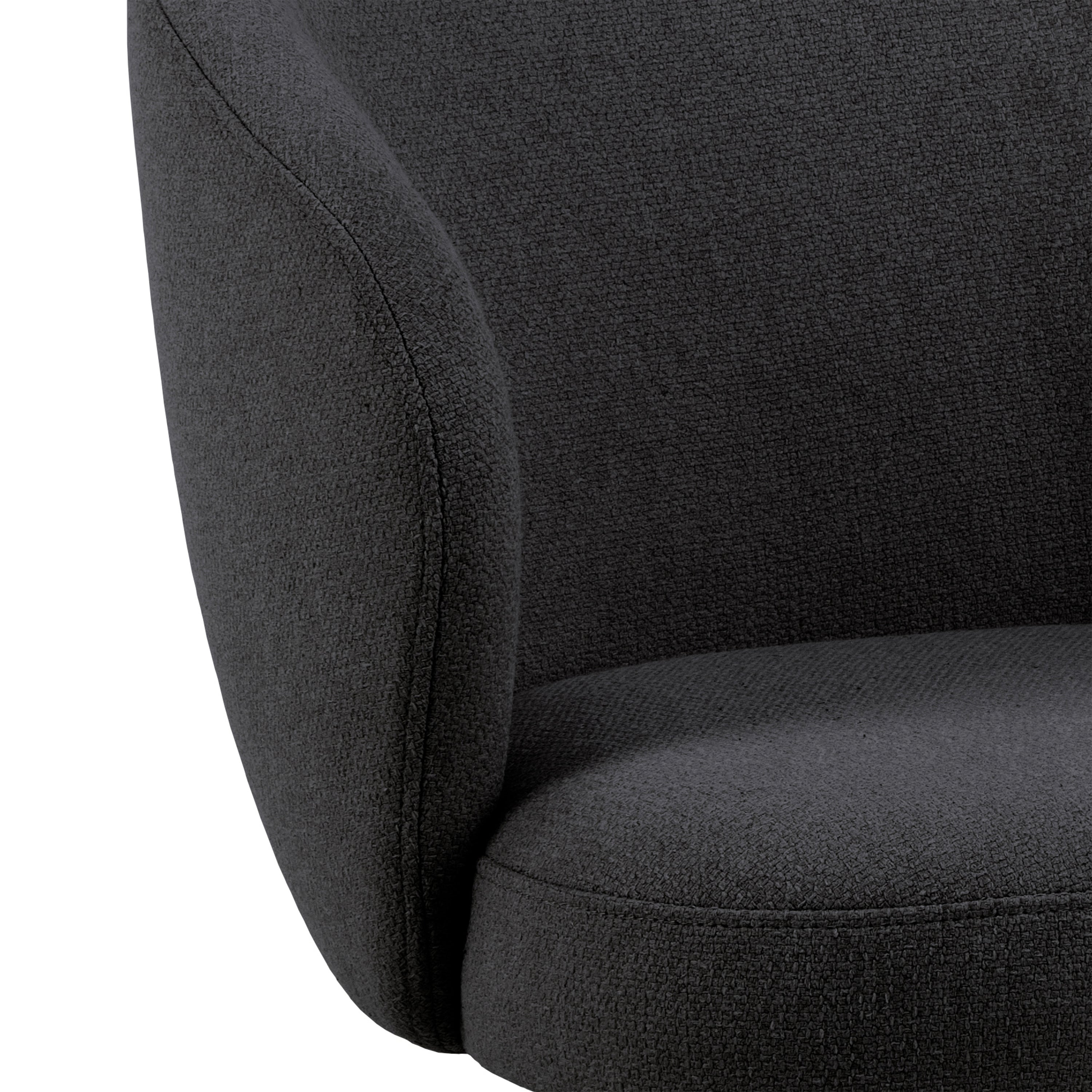 Darlene Dining Chair with Armrest and Swivel Function in Black