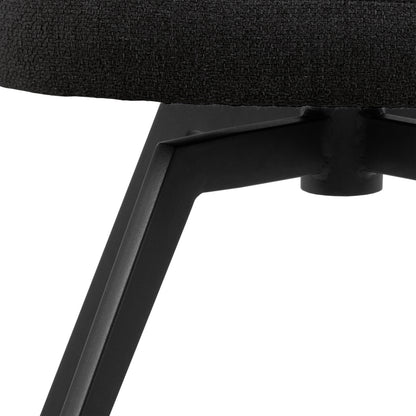 Darlene Dining Chair with Armrest and Swivel Function in Black