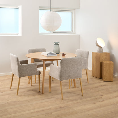 Roxby Round Dining Table in Matt Oak 120x76cm