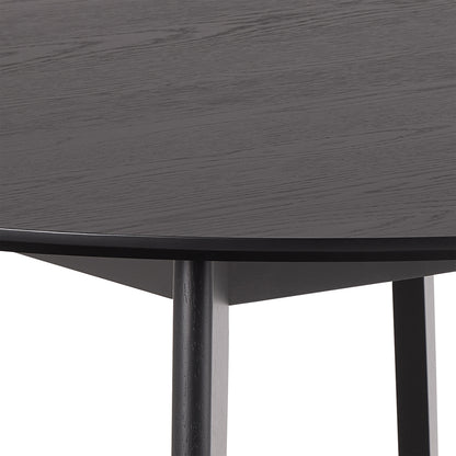 Roxby Round Dining Table in Matt Black 120x76cm