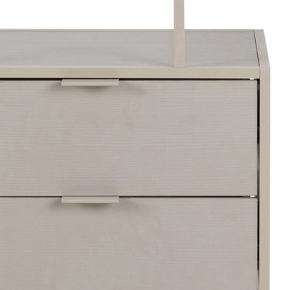 Seaford Tall Grey Metal 2 Drawer Bookcase with 4 Shelves