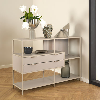 Seaford Grey Storage Unit with 2 Drawers and 3 Shelves