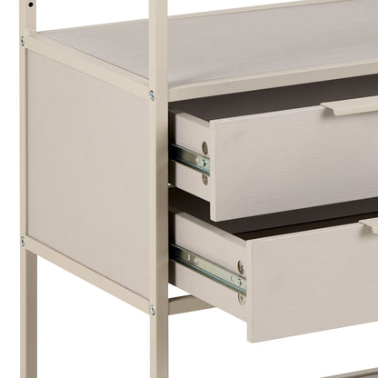 Seaford Grey Storage Unit with 2 Drawers and 3 Shelves