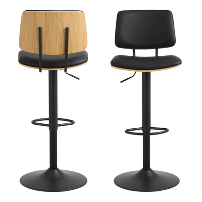 Owen Swivel Bar Stool With Height Adjustable Function in Matt Black