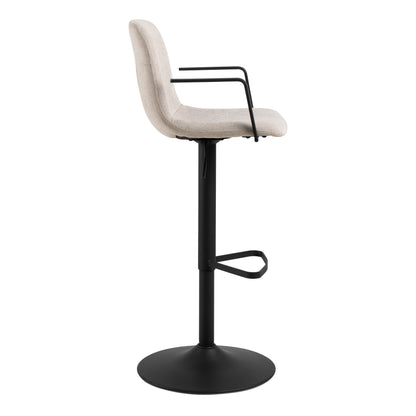 Pablo Swivel Beige Bar Stool With Adjustable Height Function Set of 2