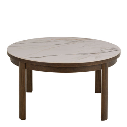Southampton Round Coffee Table in Cream Ceramic 90x45cm