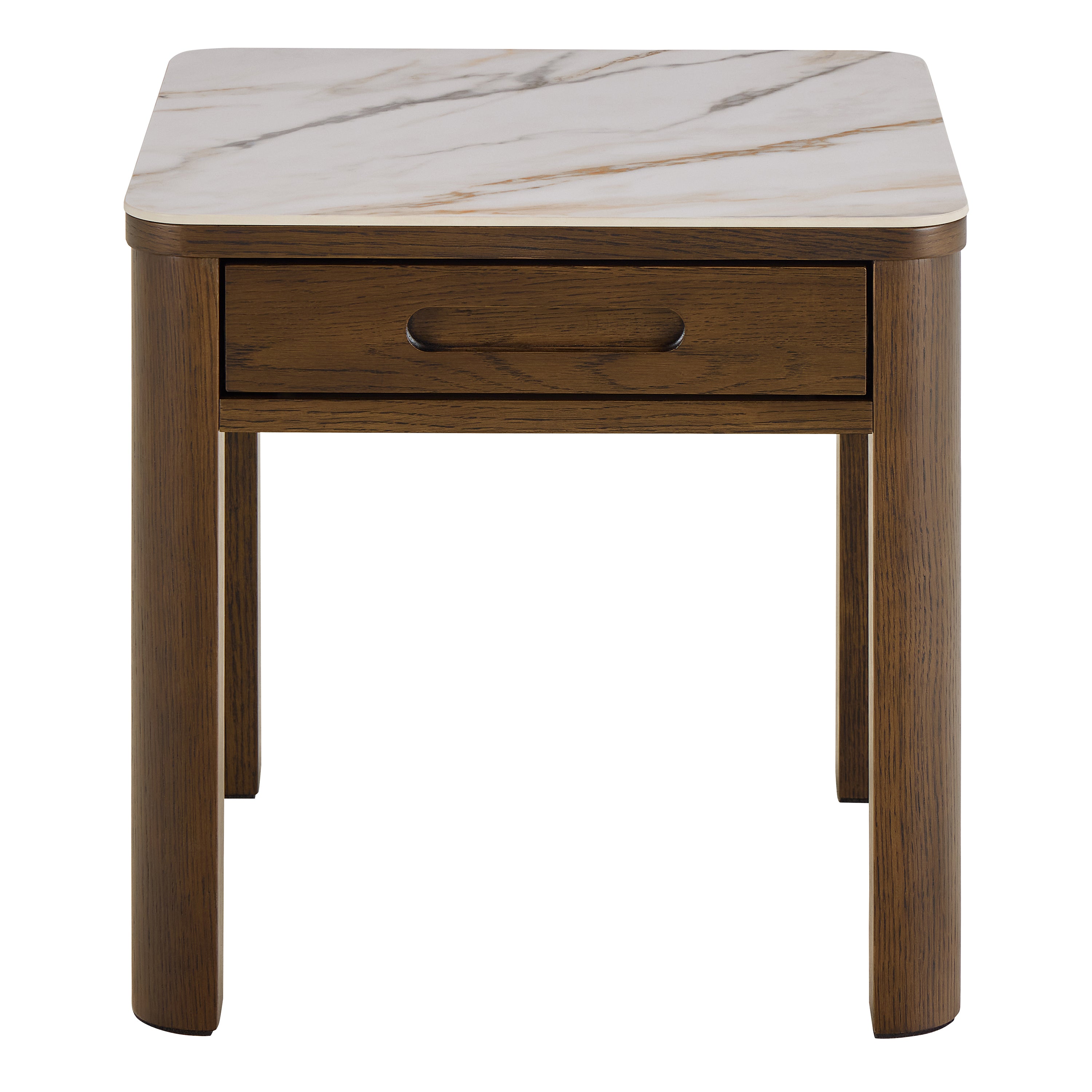 Southampton Square Side Table 1 Drawer in Cream Ceramic
