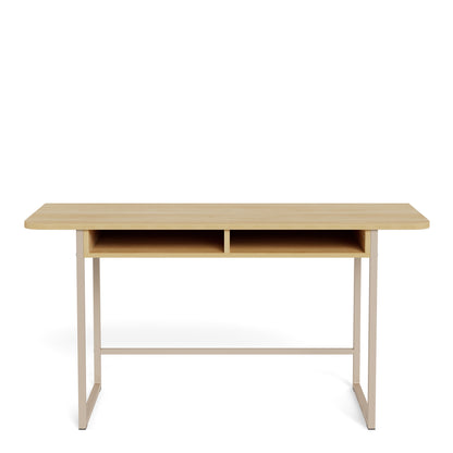 Darlington Console Table With 2 Open Shelves and Oak Top