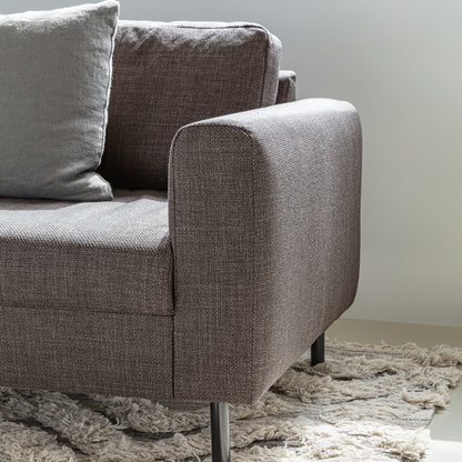 Omaha 2 Seater Sofa in Light Grey Brown Fabric