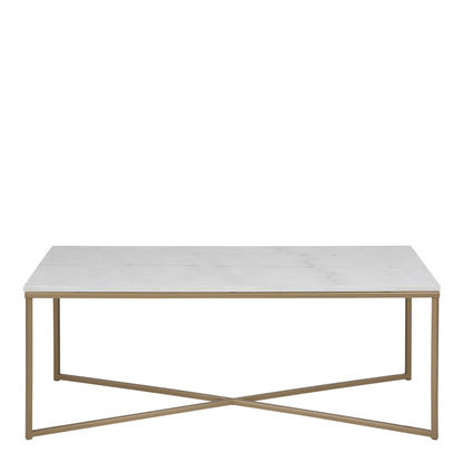 Alisma Coffee Table with White Marble Top