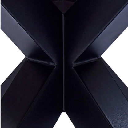 Heaven Round Dining Table with White Polished Marble Top Included 4 I_Oregon Dining Chair In Black with Cream Stitching,