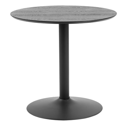 Ibiza Small Round Caf̩ Table with Black Ash Top and Matt Black Base