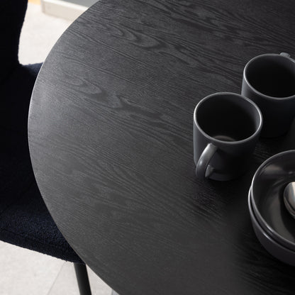 Ibiza Small Round Caf̩ Table with Black Ash Top and Matt Black Base