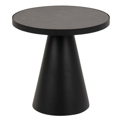 Soli Round Ceramic Coffee Table in Black 45,7x45cm