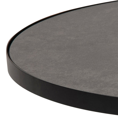 Soli Round Ceramic Coffee Table in Black 45,7x45cm
