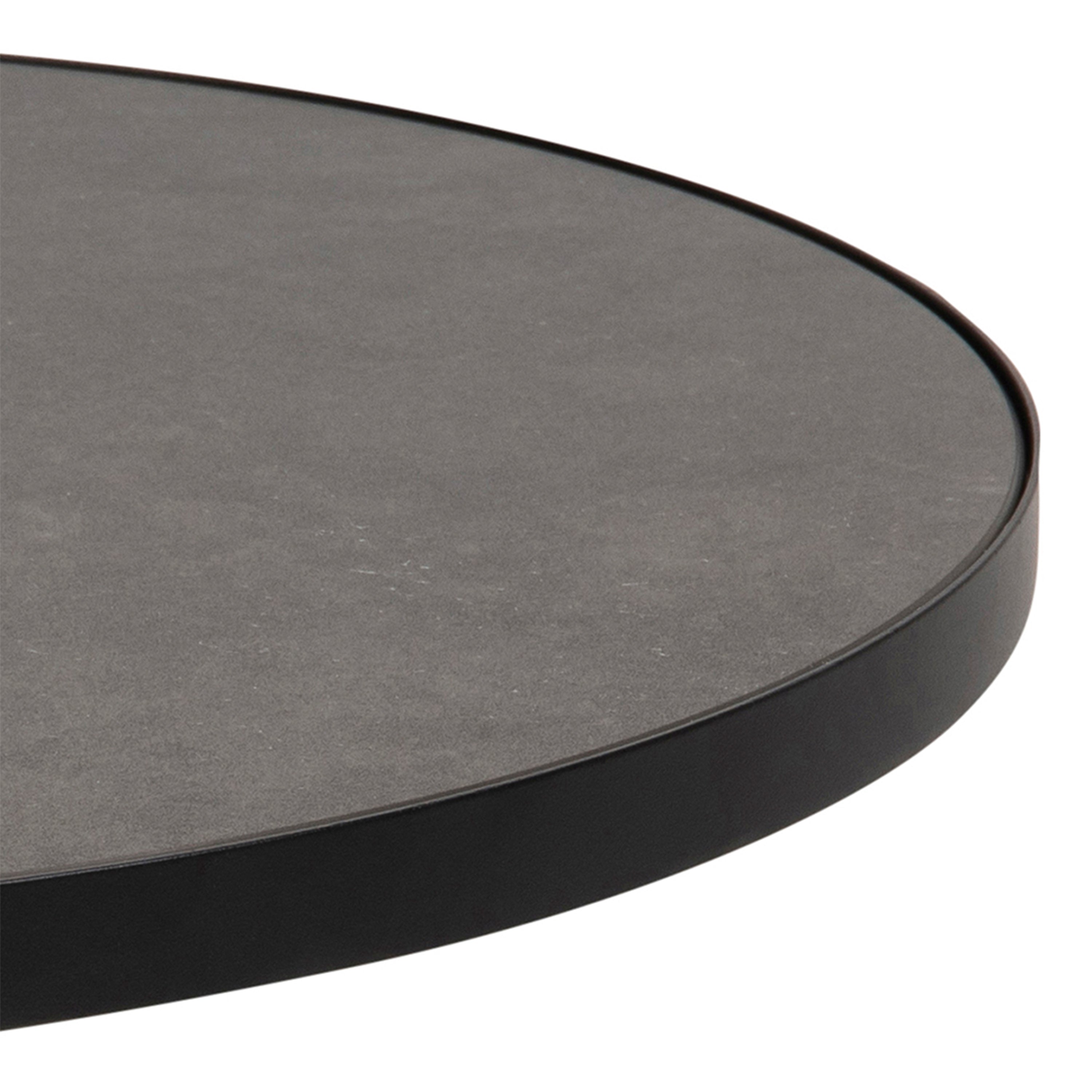 Soli Round Ceramic Coffee Table in Black 45,7x45cm