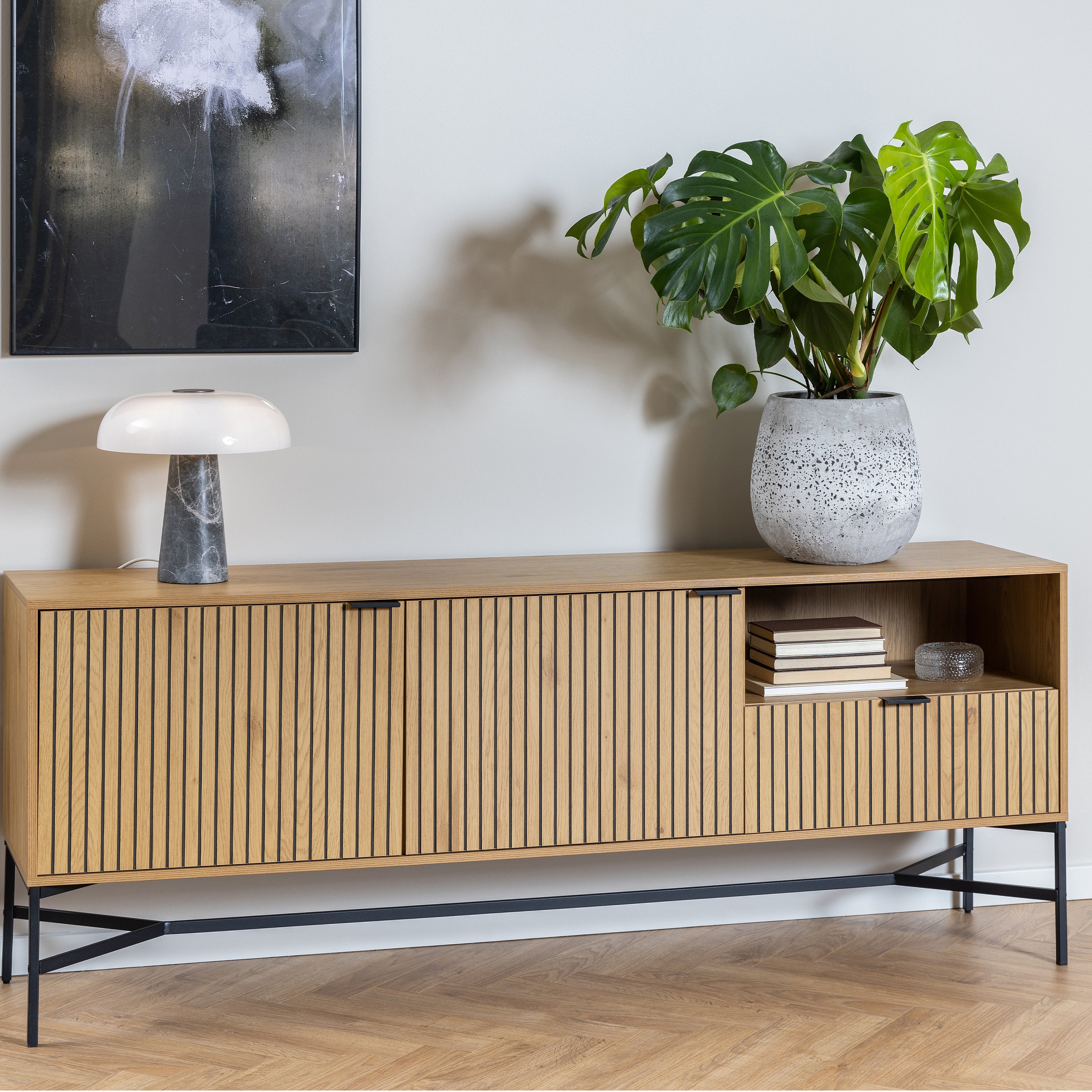 Jaipur Sideboard with  2 Doors and 1 Drawer in Wild Oak