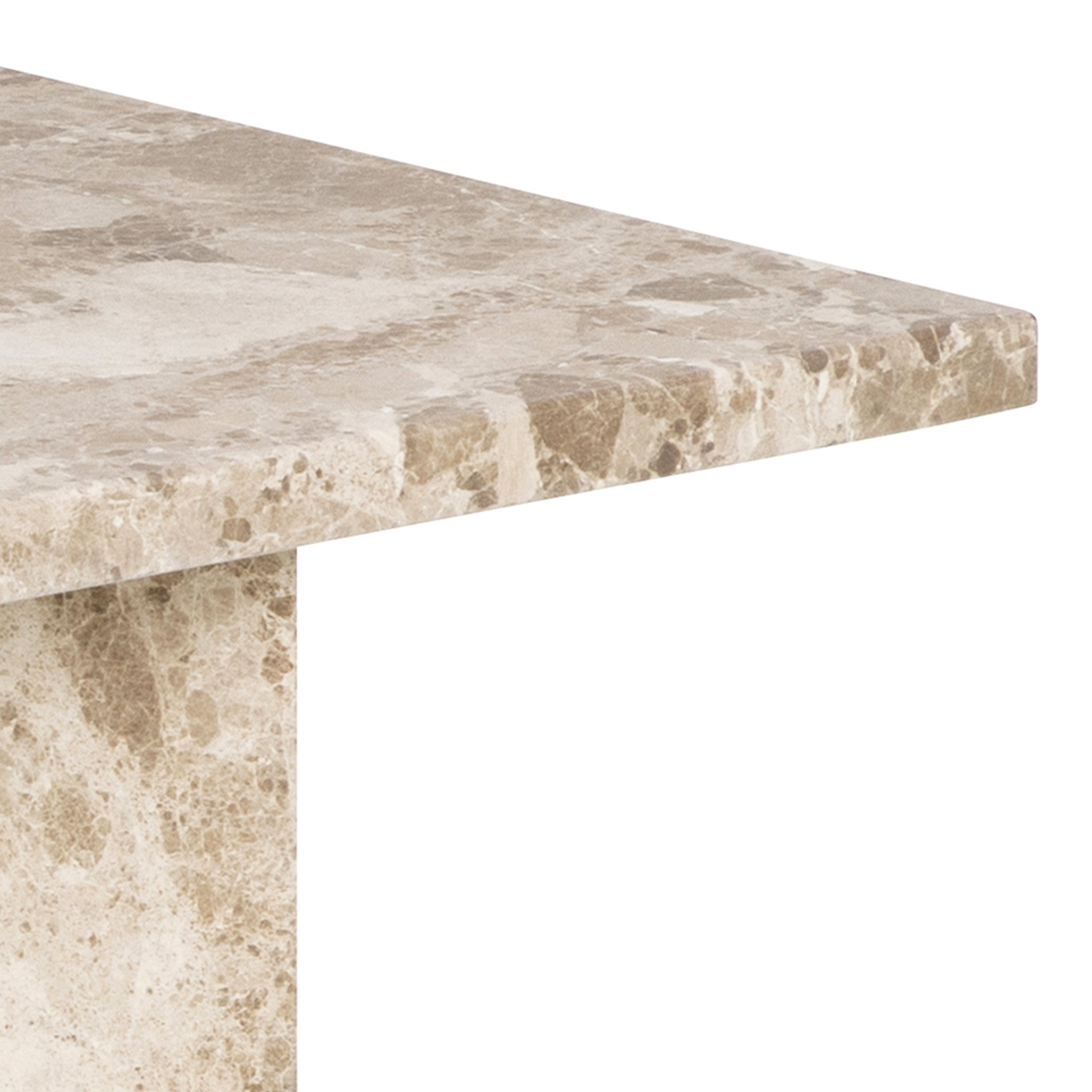 Vega Rectangular Coffee Table with Brown Marble Top 140cm