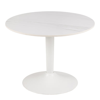 Malta Ceramic Round Coffee Table in White 60x45cm