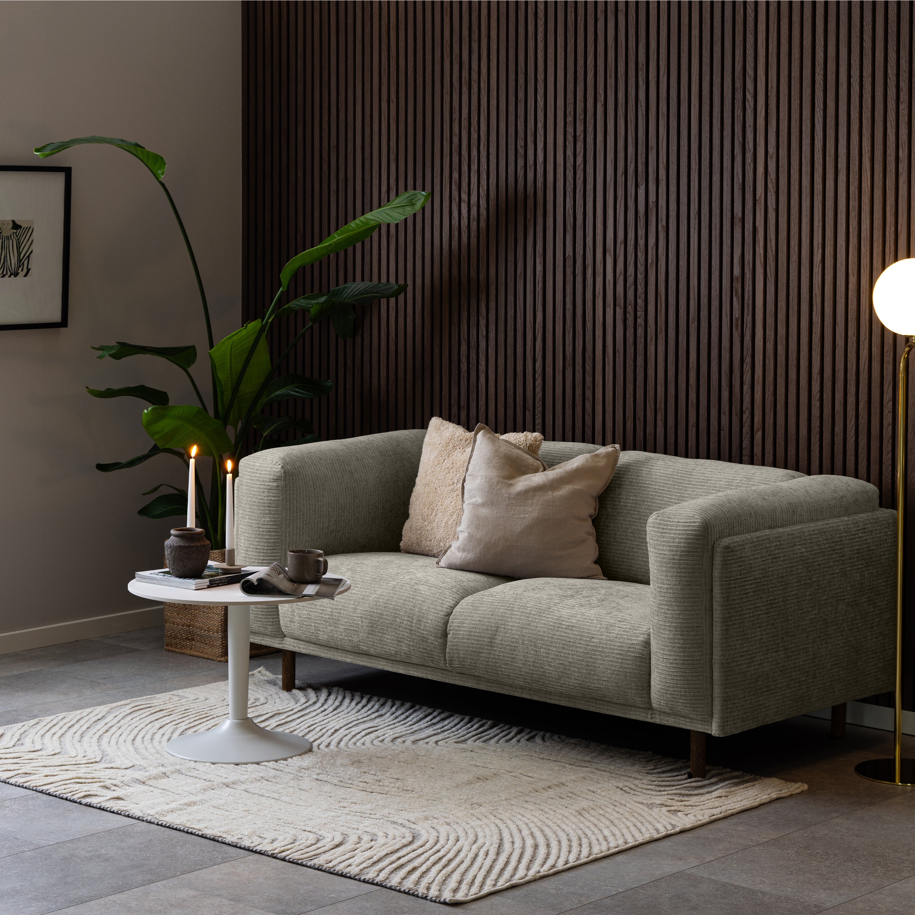 Malta Ceramic Round Coffee Table in White 60x45cm