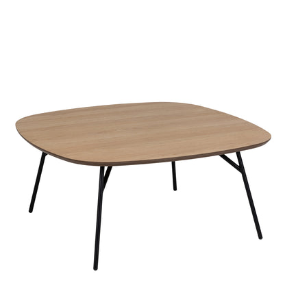 Caracas Square Coffee Table in Oak and Matt Black
