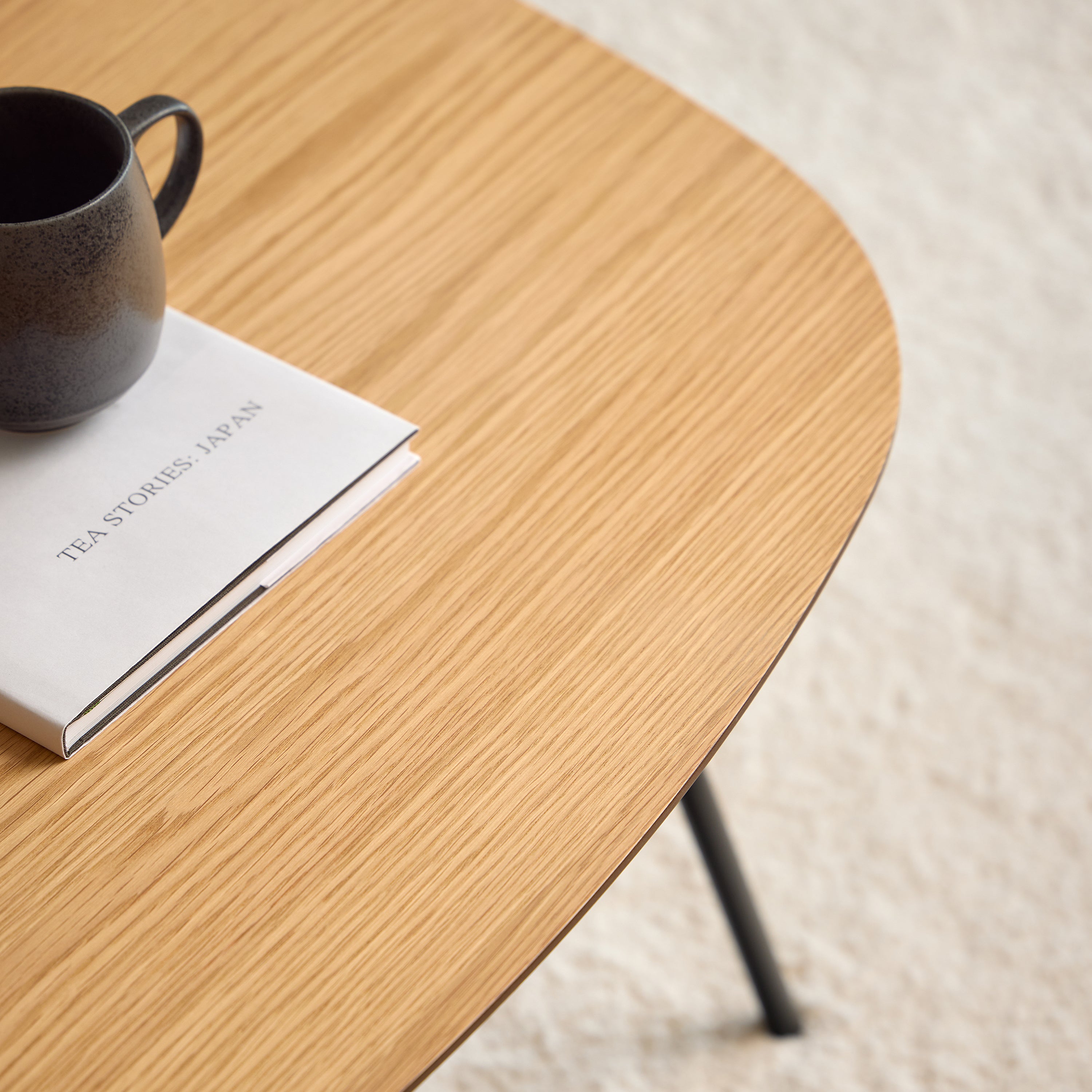 Caracas Square Coffee Table in Oak and Matt Black