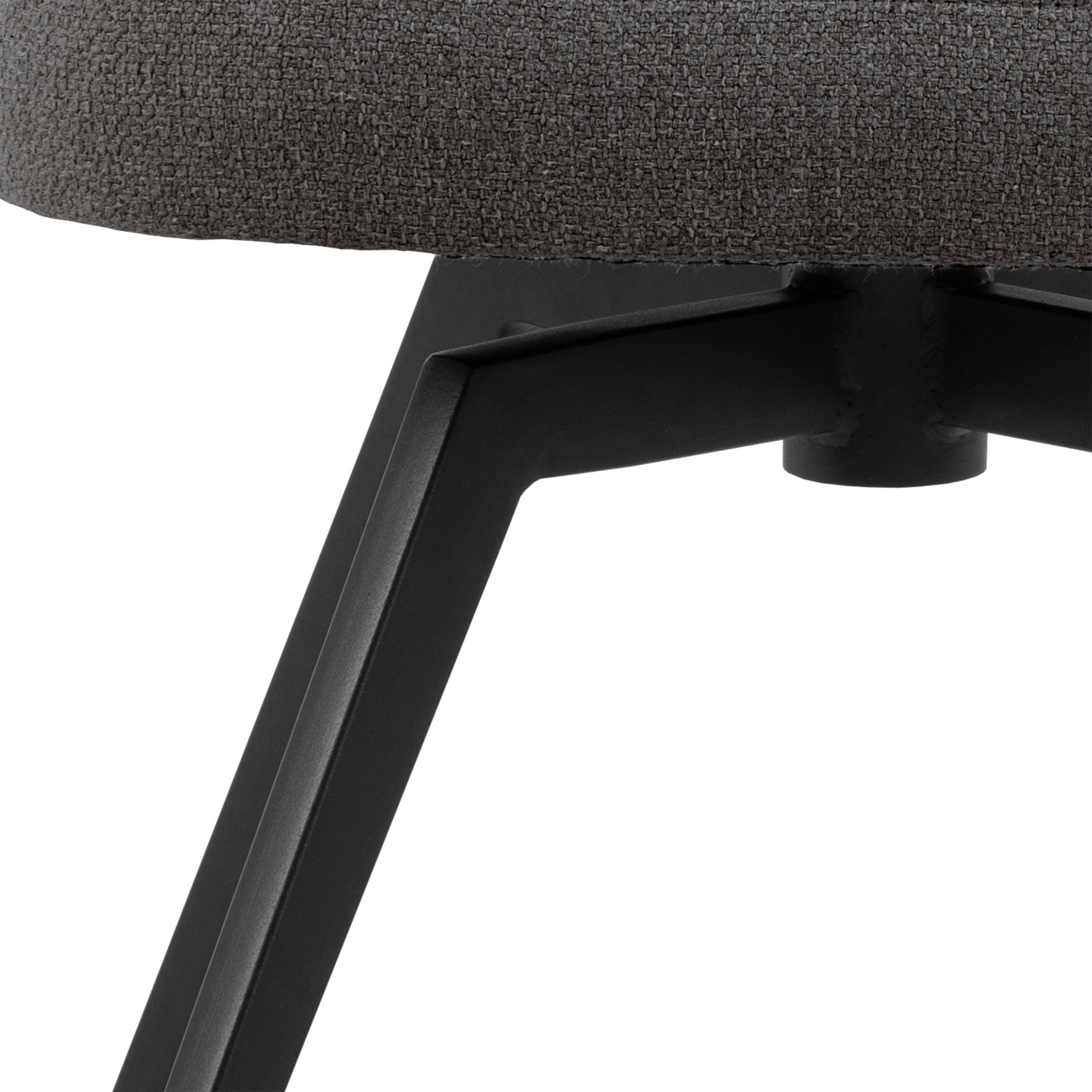 Soli Round Dining Table in Oak/Black 120x75cm Included 4 Darlene Dining Chair with Armrest and Swivel Function in Grey