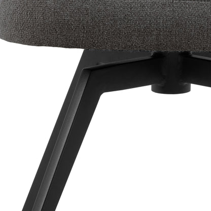 Soli Round Dining Table in Oak/Black 120x75cm Included 4 Darlene Dining Chair with Armrest and Swivel Function in Grey