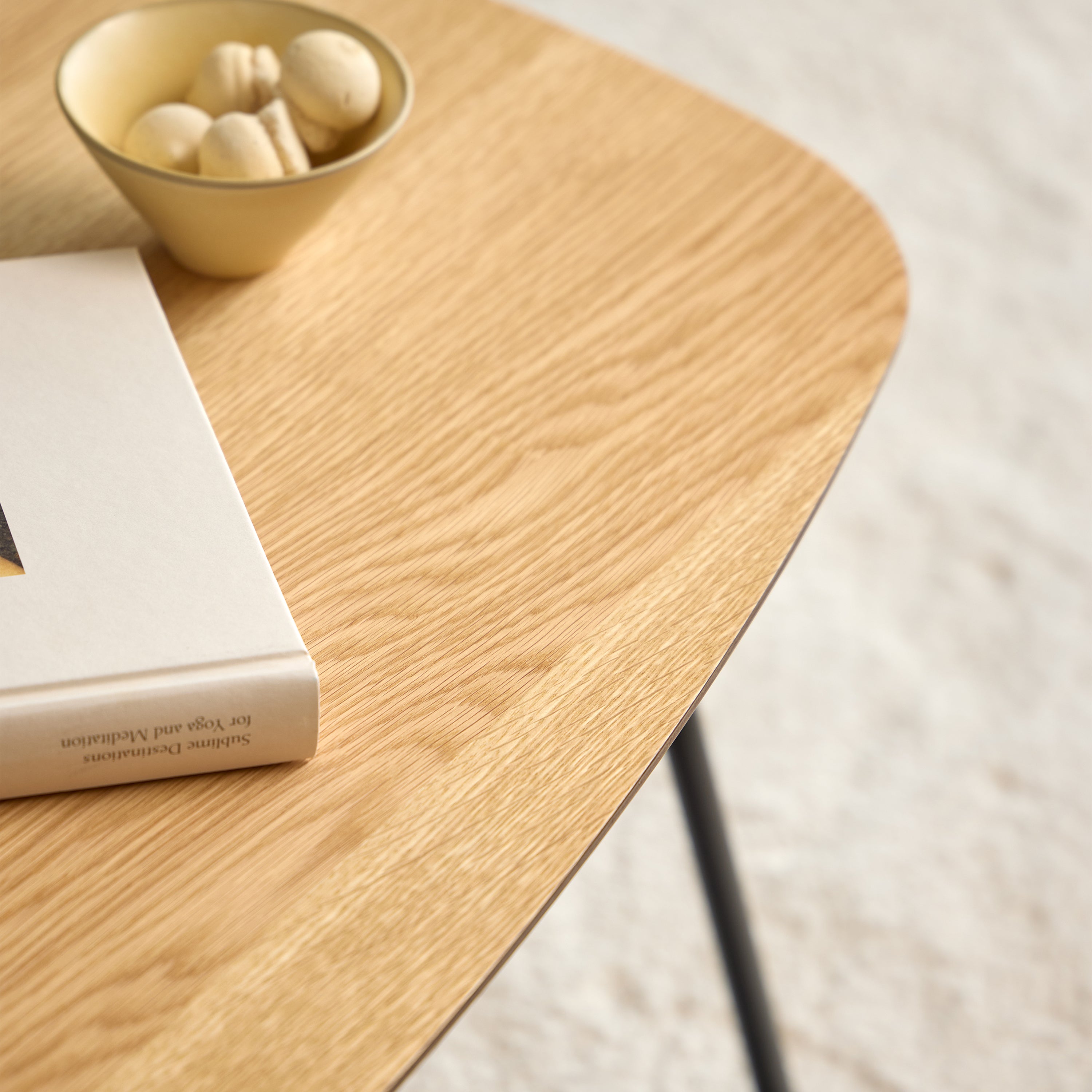Caracas Rectangular Coffee Table in Oak and Matt Black