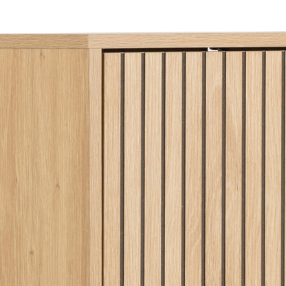 Albany Shoe Cabinet 3 Flip Down Doors in Oak/Black Legs