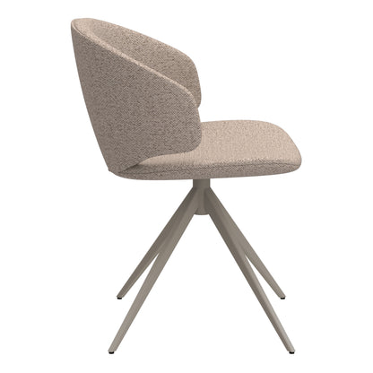 Soli Round Dining Table in Oak/Grey 120x75cm Included 4 Ella Swivel Beige Dining Chair