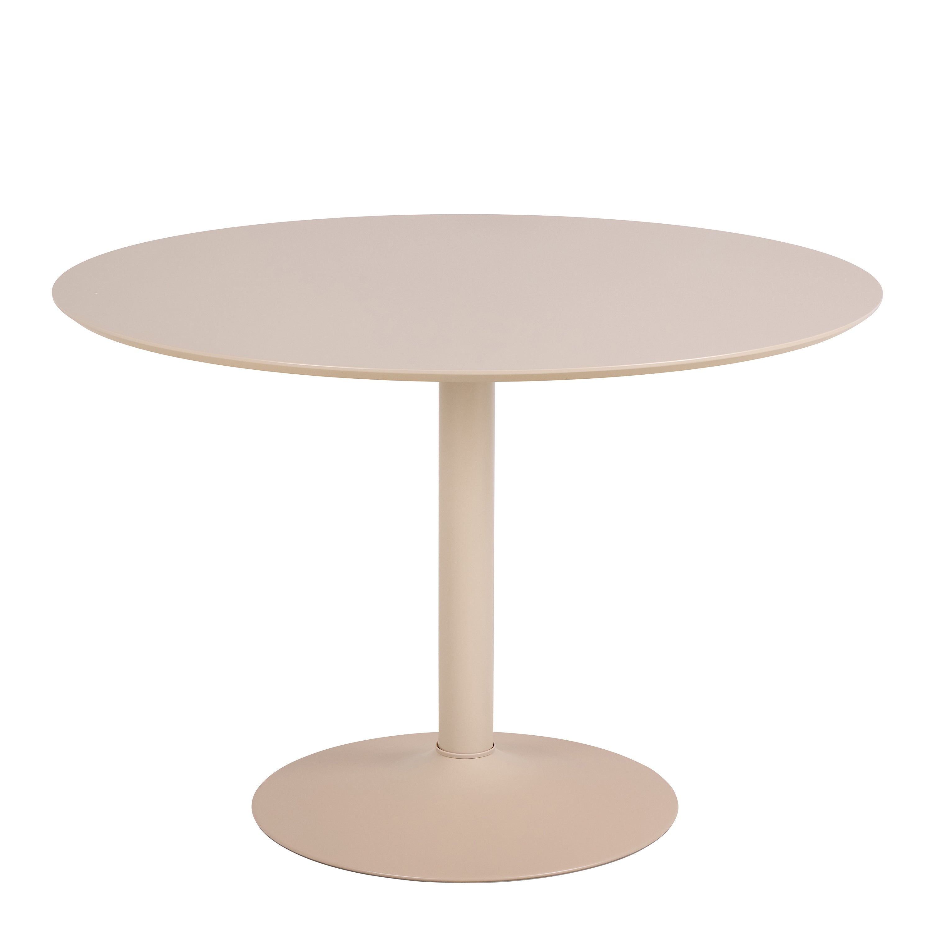 Ibiza Round Dining Table with Beige Top and Matt Beige Base 110x74cm