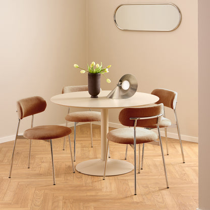 Ibiza Round Dining Table with Beige Top and Matt Beige Base 110x74cm