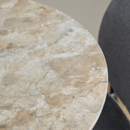 Malta Ceramic Round Dining Table Brown/Black 90x75 cm