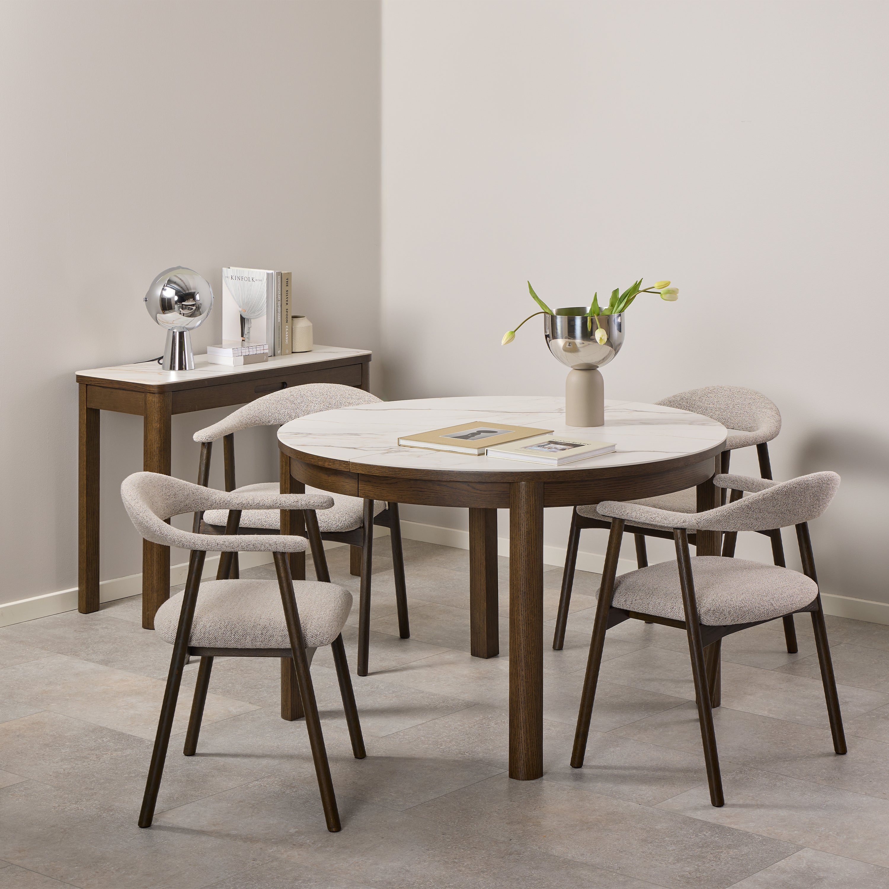 Southampton Console Table 1 Drawer in Cream Ceramic