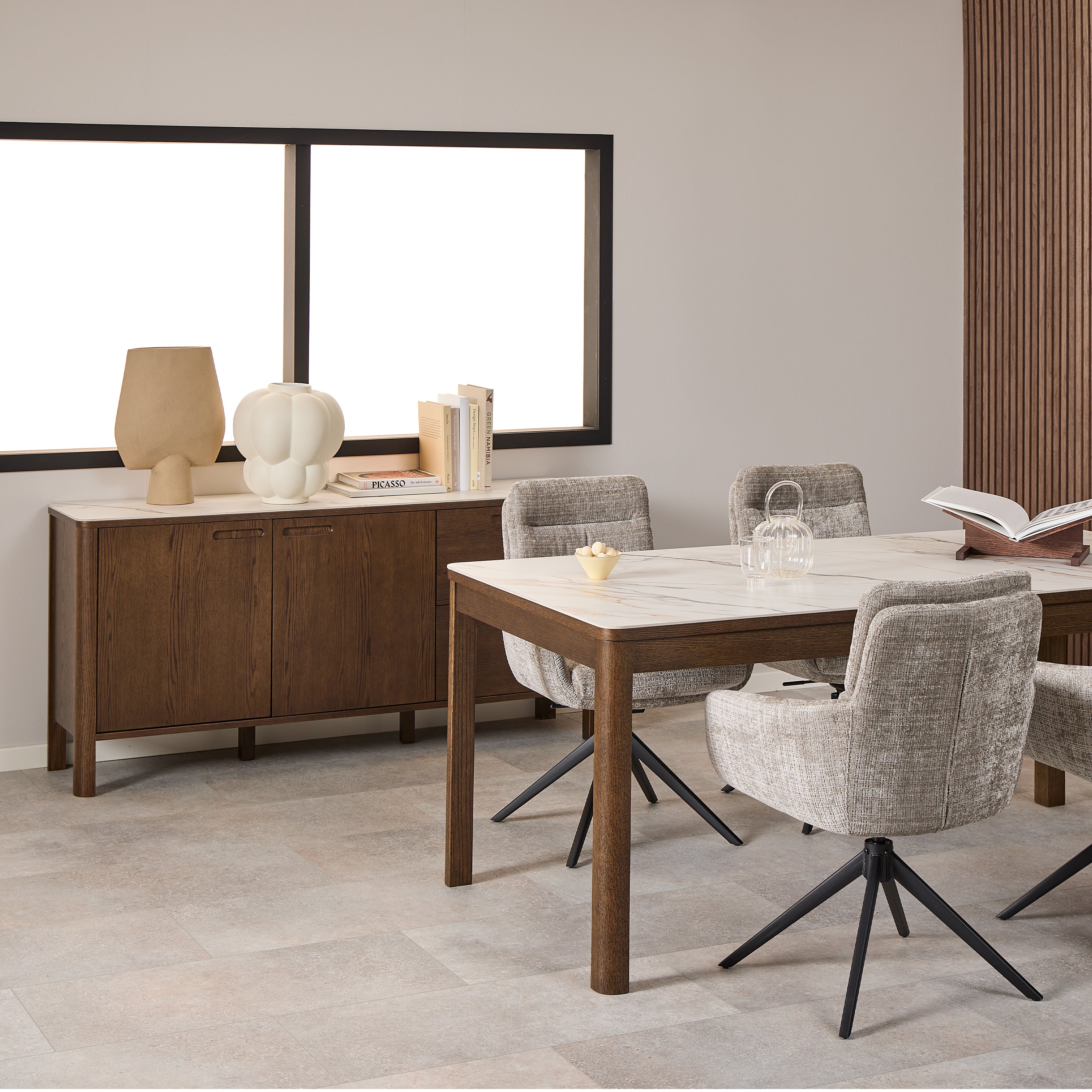 Southampton Sideboard With 2 Doors 2 Drawers and 2 Shelves in Cream Ceramic