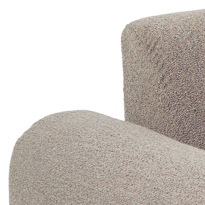 Midfield Left Hand Facing 2 Seater Chaise Longue in Boucle Beige Fabric