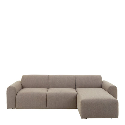 Midfield Right Hand Facing 2 Seater Chaise Longue in Boucle Beige Fabric