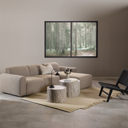 Midfield Right Hand Facing 2 Seater Chaise Longue in Boucle Beige Fabric