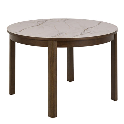 Southampton Round Extendable Dining Table in Cream Ceramic 120x75cm