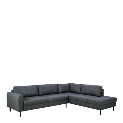 Omaha Right Hand Facing Corner Sofa in Dark Grey Fabric