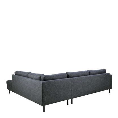 Omaha Right Hand Facing Corner Sofa in Dark Grey Fabric