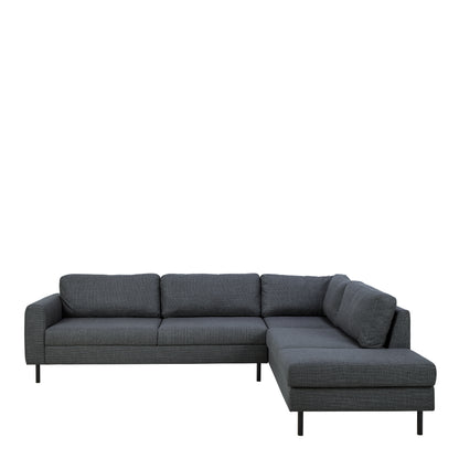 Omaha Right Hand Facing Corner Sofa in Dark Grey Fabric