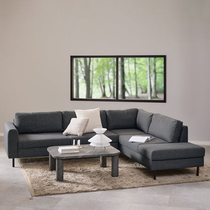 Omaha Right Hand Facing Corner Sofa in Dark Grey Fabric
