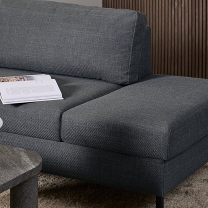Omaha Right Hand Facing Corner Sofa in Dark Grey Fabric