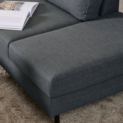 Omaha Right Hand Facing Corner Sofa in Dark Grey Fabric