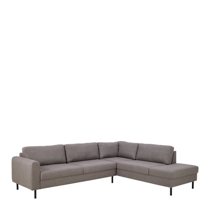 Omaha Right Hand Facing Corner Sofa in Light Grey Brown Fabric