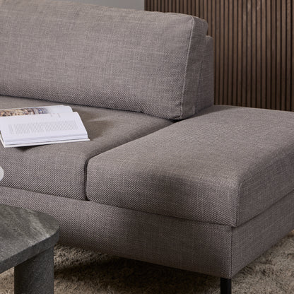 Omaha Right Hand Facing Corner Sofa in Light Grey Brown Fabric