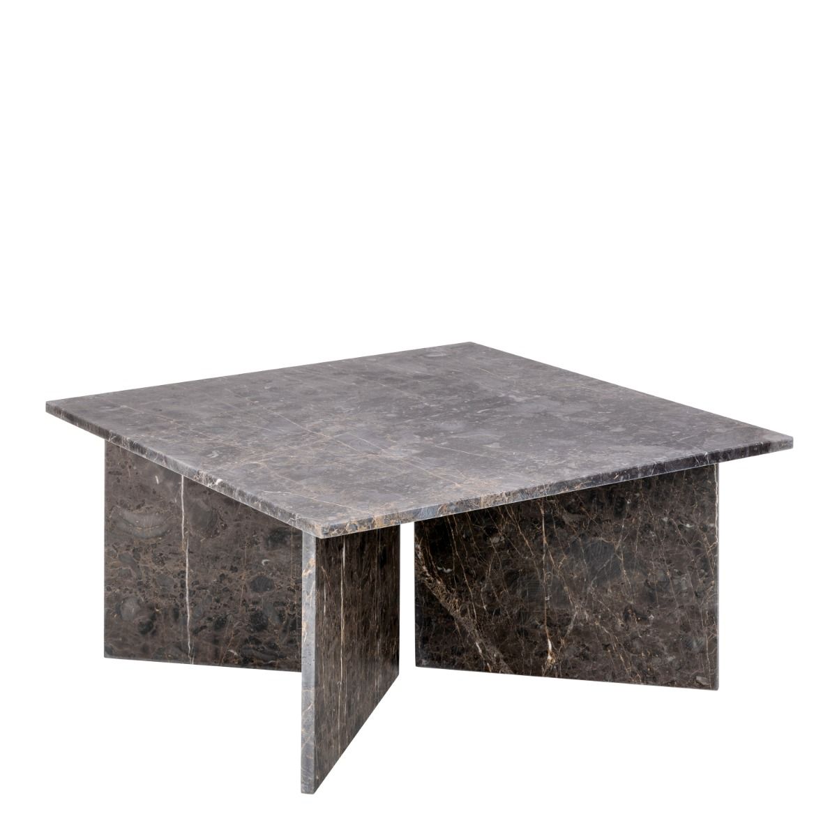 Vega Square Coffee Table with Marron Marble Top 90cm