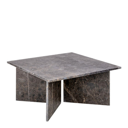 Vega Square Coffee Table with Marron Marble Top 90cm